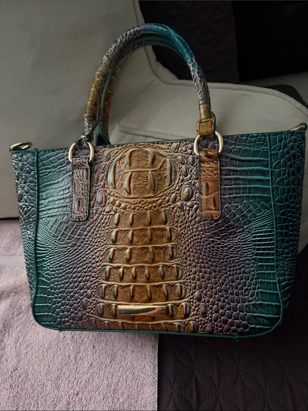 NWOT Croc Embossed Satchel